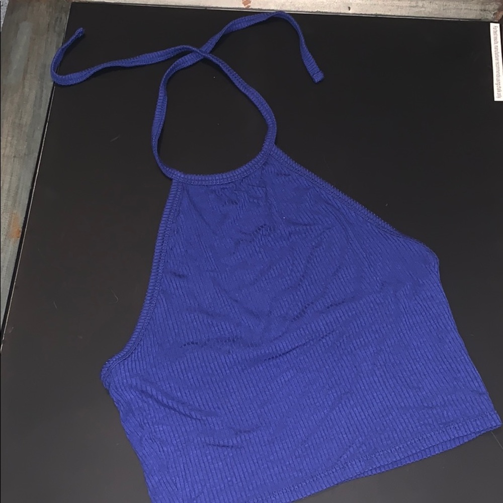 Blue halter top
